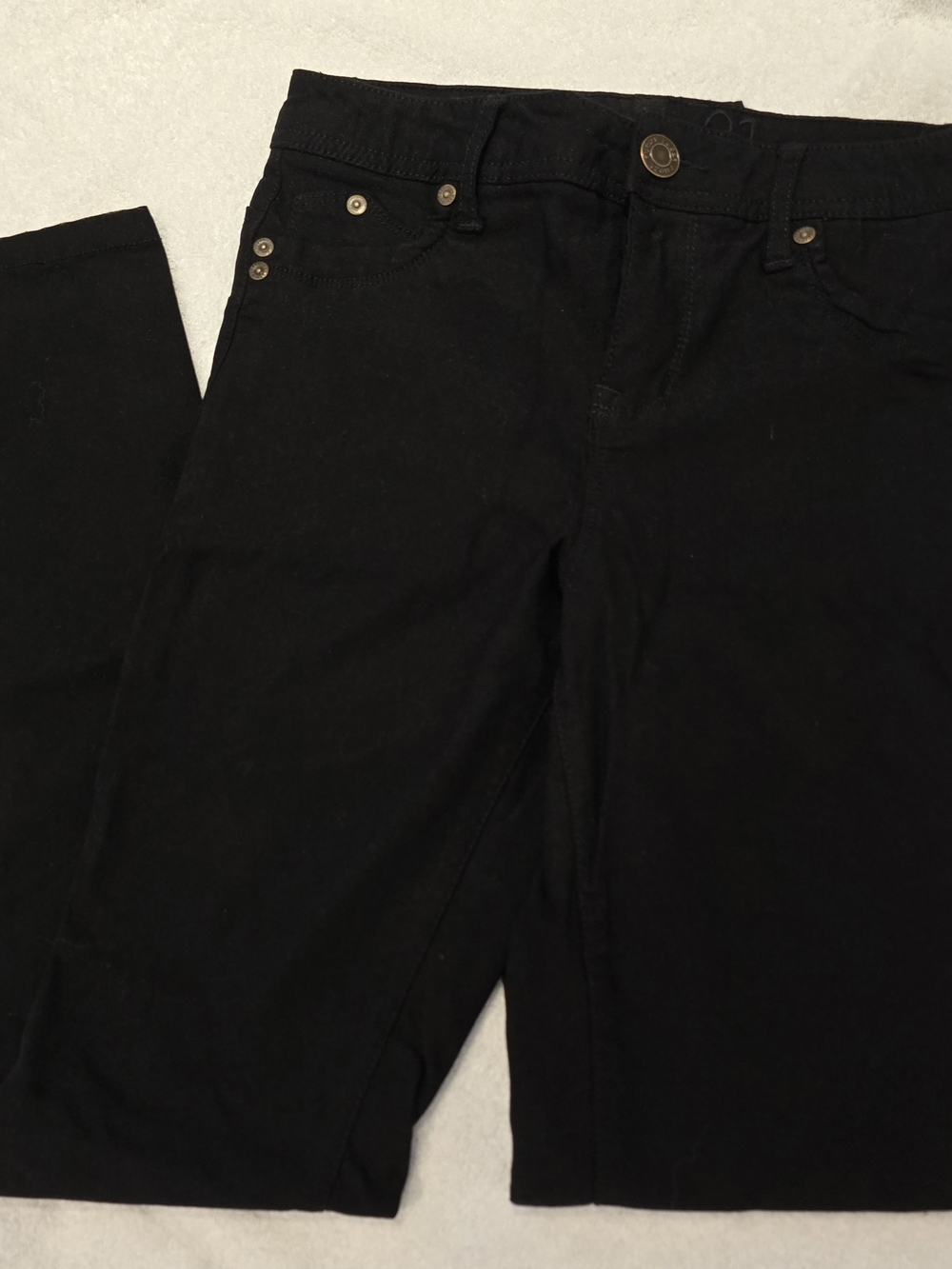 Rue21 Girls Black Midrise Skinny Leggings with Metal Rivets Sz 7/8